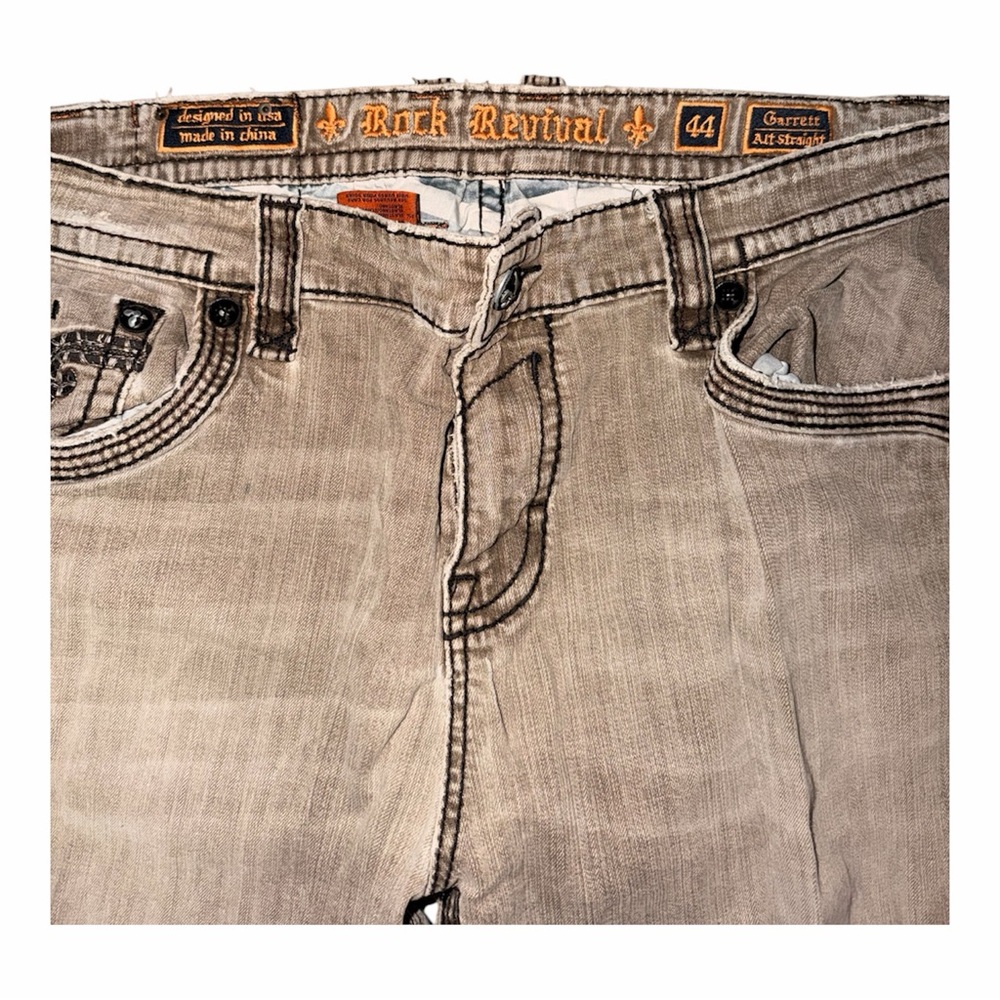 Rock Revival Garrett Men's Straight-Leg Brown Jeans - Picture 4 of 5